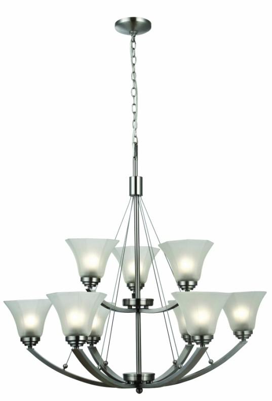 Portfolio Lyndsay 9 Light Brushed Nickel Chandelier Designs Lyndsay 9 Light Brushed Nickel Chandelier Designs